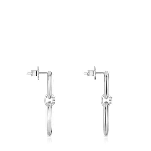 Aretes doble círculo de plata Straight