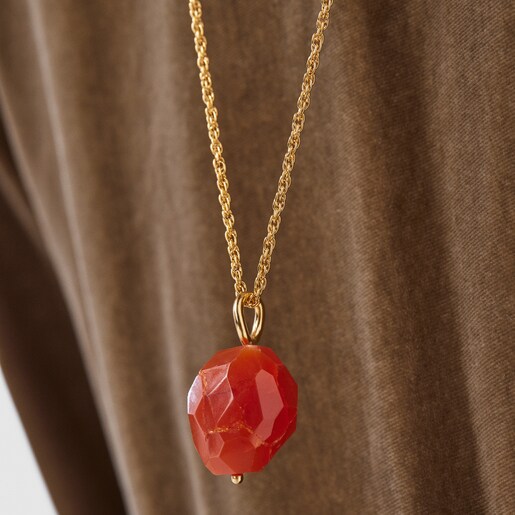 Silver vermeil Hav Pendant with carnelian