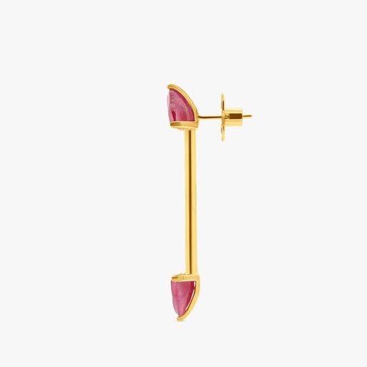SILVER VERMEIL EARRING WITH HALF CUT MARQUISE RUBIES