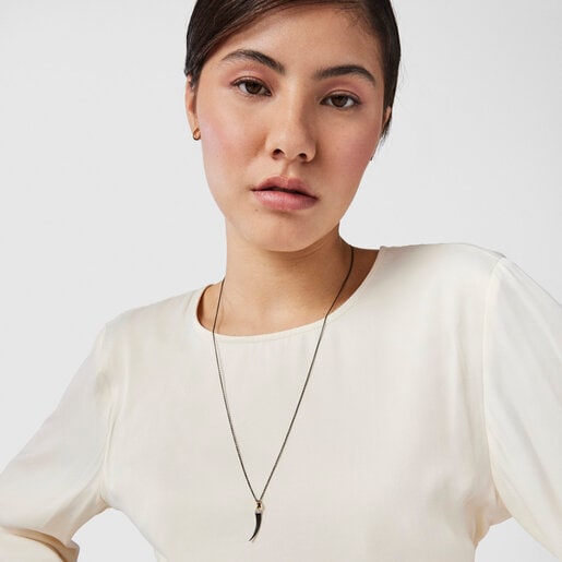 תליון גוד וייבס קרן כסף מושחר וורמייל