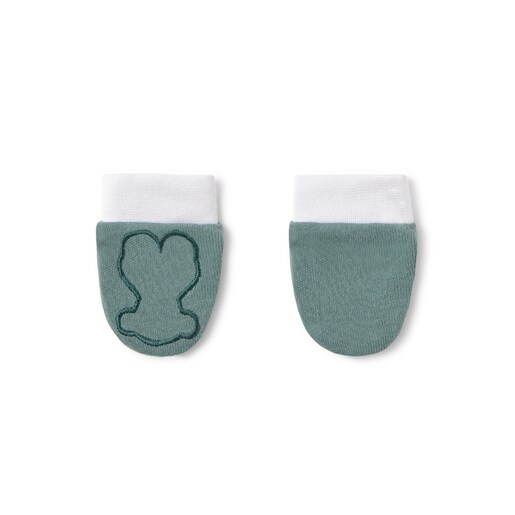 Conjunto de bebé gorro y manoplas Soft verde