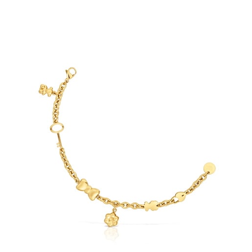 Gold-colored steel Chain bracelet with charms TOUS Charming