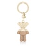 Porta-chaves Teddy Bear dourado e toupeira