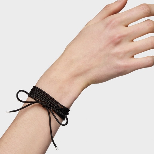 Collar largo de plata en color negro TOUS Basics