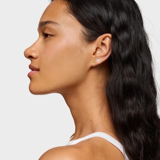 Aretes flor con baño de oro 18 kt sobre plata TOUS Motivos