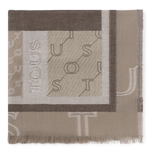 Fulard Script Soft Jacquard marró
