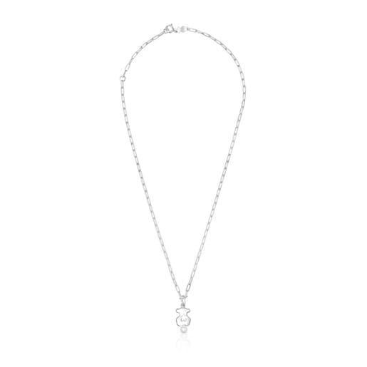 Silver Magic Nature bear Necklace with pearl | TOUS