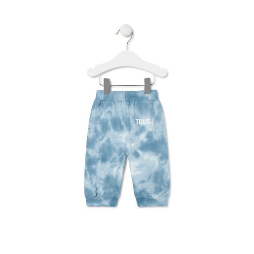 Girl's tie-dye cotton joggers in Casual blue