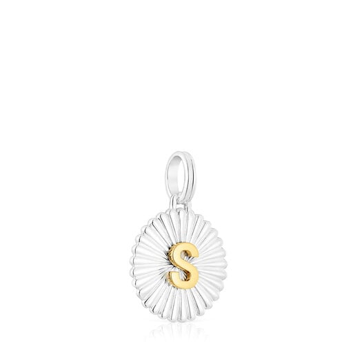 Pendentif médaille lettre S TOUS Alphabet argent et argent vermeil