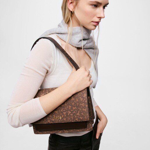 Bandolera mediana marrón Audree Kaos Mini Lines