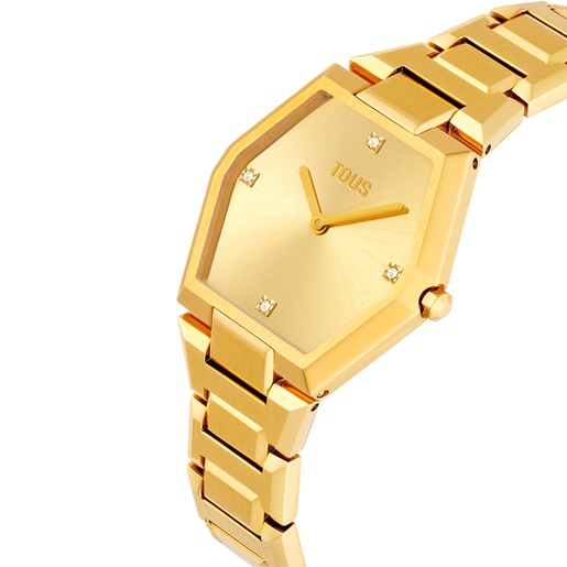 Analog Watch with gold-colored IPG steel bracelet Karat