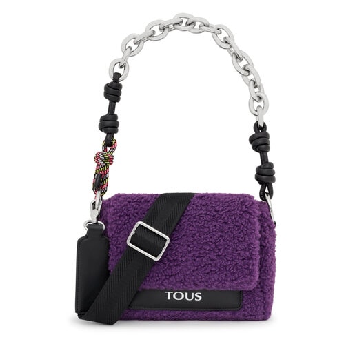 Small lilaccolored TOUS Empire Fur Crossbody bag TOUS
