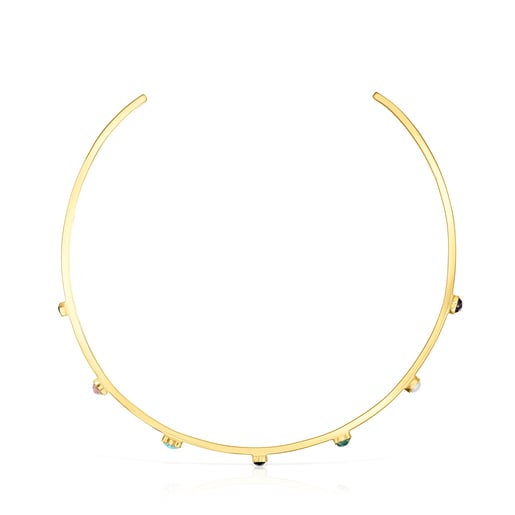 Collier ras du cou Glory en Or Vermeil avec Pierres précieuses