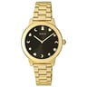 Gold-colored IP Steel Nocturne Watch with black dial