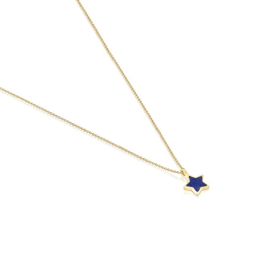 שרשרת קצרה XXS מזהב 14 קראט בשילוב אבן לפיס לזולי