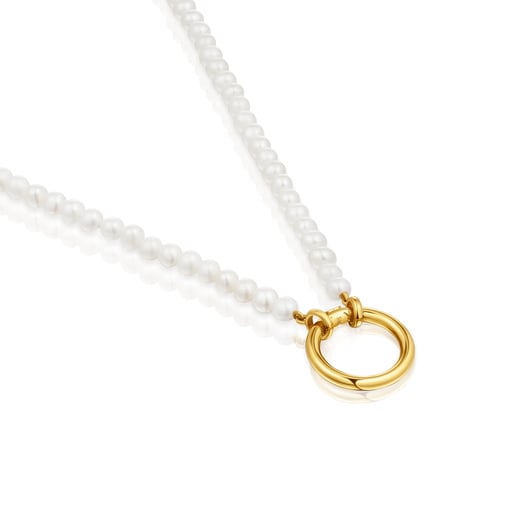 Collar con perlas cultivadas y baño de oro de 18 kt sobre plata Hold