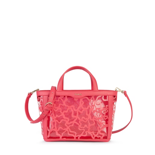 حقيبة يد صغيرة الحجم Kaos Shock باللون الأحمر المرجاني بمطبوعات الفينيل