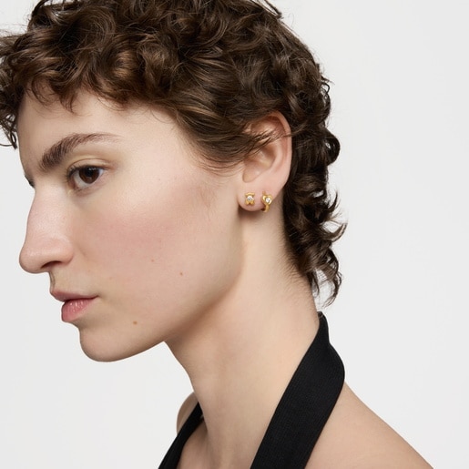 6 mm gold Bear earrings with laboratory-grown diamonds TOUS Lili