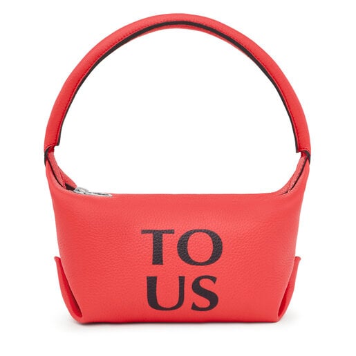 Coralcolored leather TOUS Balloon baguette bag TOUS