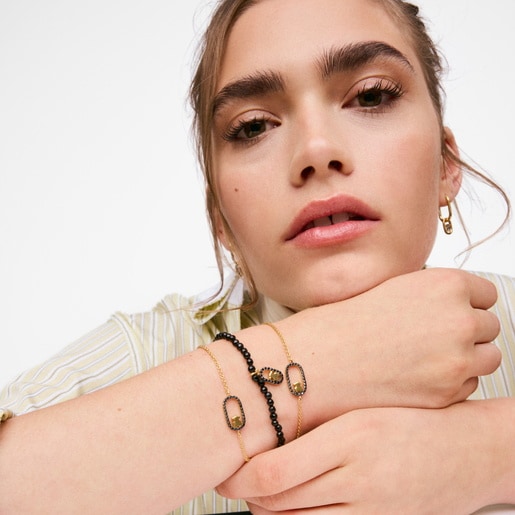 18ktゴールドコーティング・シルバーとスピネルのブレスレット TOUS Camille