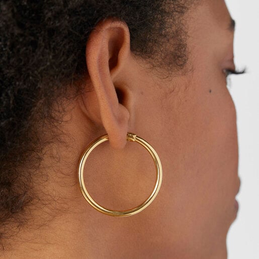 TOUS Basics large Earrings in Silver Vermeil | TOUS