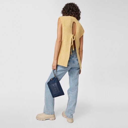 Большая темно-синяя косметичка Empire Soft Chain