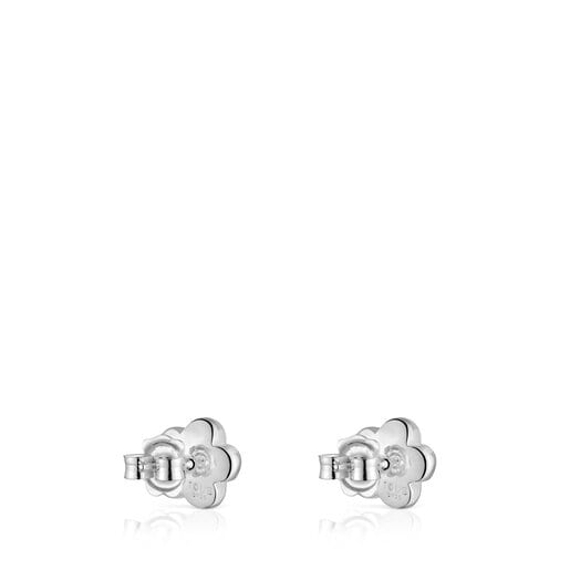 Aretes de plata flor Bold Motif