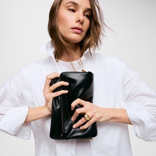 Sac à bandoulière noir moyen TOUS Audree Soft