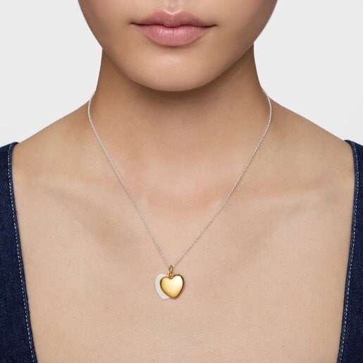 Collar bicolor doble corazón 16 mm TOUS Flechazo