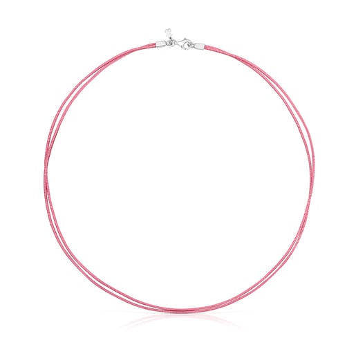 Růžový nylonový náhrdelník TOUS Nylon Basics