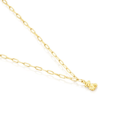 Collana Bold Bear in argento vermeil con maglie ovali