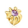 Anillo sello con baño de oro 18 kt sobre plata y amatista Galia