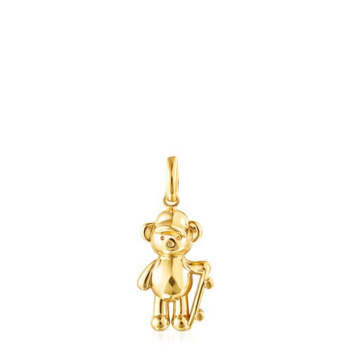 Colgante Teddy Bear skate con baño de oro 18 kt sobre plata