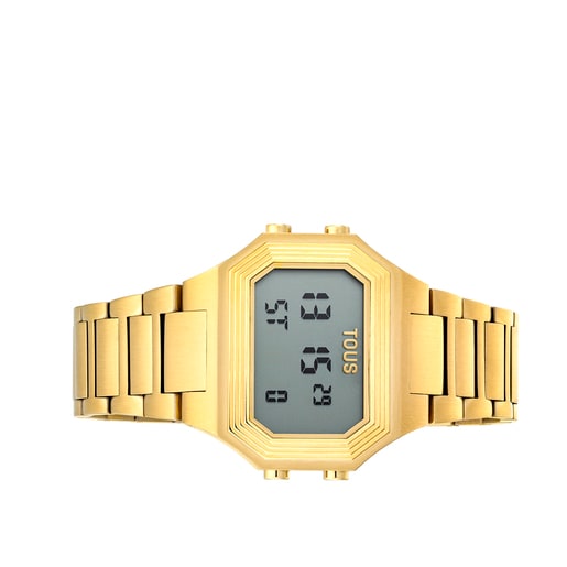 Bel-Air Digital watch with gold colored IP steel strap