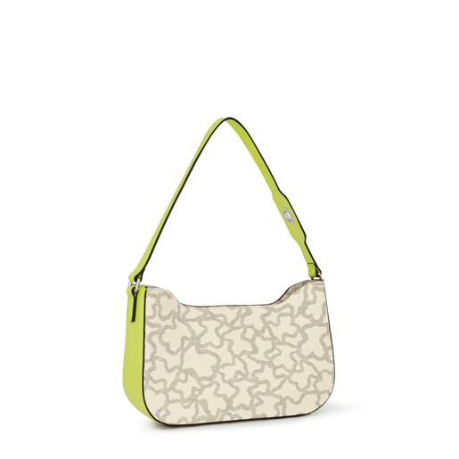 Beige and lime green Kaos Legacy Shoulder bag