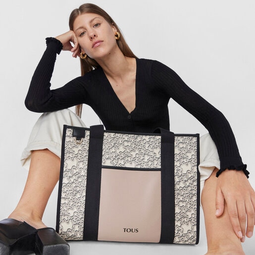 ベージュのラージショッピングバッグ TOUS Kaos Mini Evolution Amaya