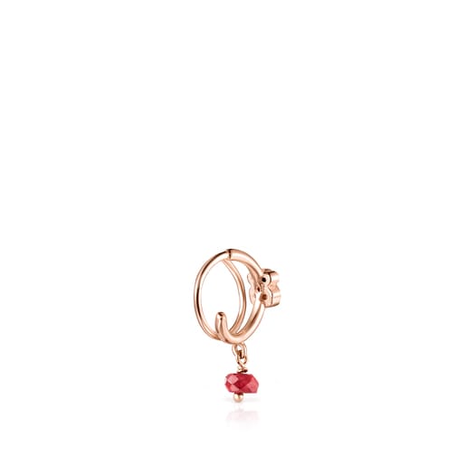 Earcuff Motif con baño de oro rosa 18 kt sobre plata y espinelas