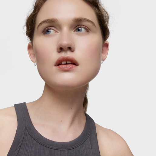 أقراط على شكل قوس من الفضة من تشكيلة TOUS Ribbon