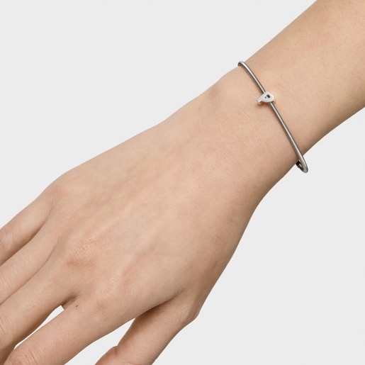 7 mm silver letter P Charm TOUS Mesh Tube