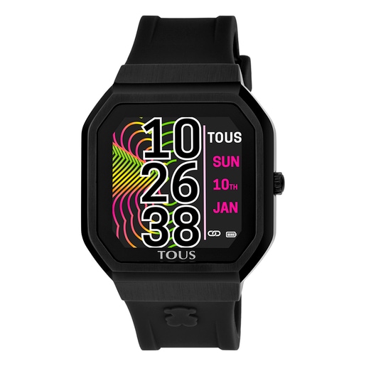 B-Connect Smartwatch with black silicone strap