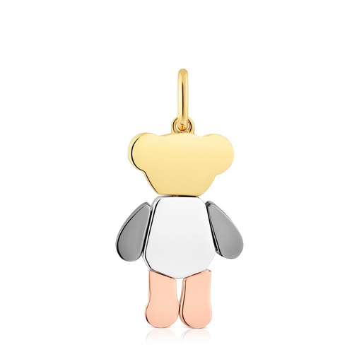 Dije oso de plata tricolor Teddy Bear