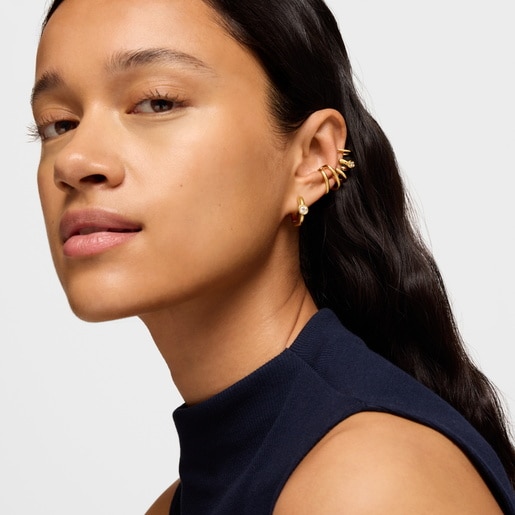 mm Hoop earrings with 18kt gold plating over silver and laboratory-grown diamonds Line LGD