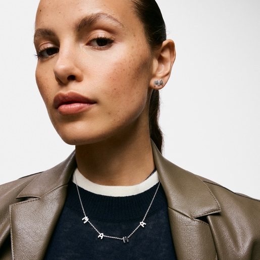 Short silver Necklace with motifs TOUS Mama