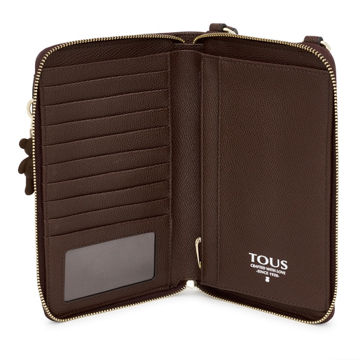 פאוץ' טלפון נתלה TOUS Funny בצבע חום בשילוב ארנק