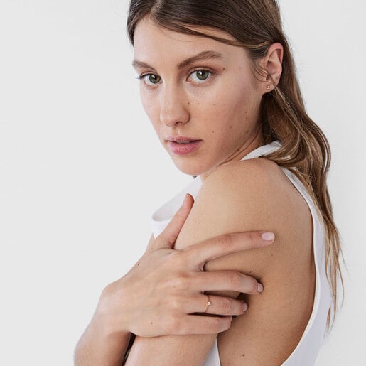 Anillo de oro rosa con diamante TOUS Brillants