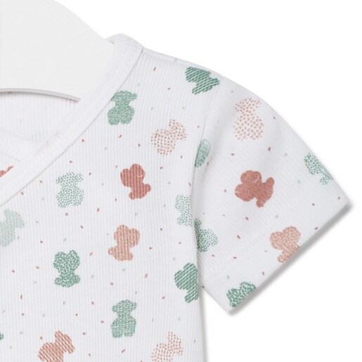 Wrap-over baby bodysuit in Joy white