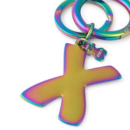 Iridescent Touscedario Letter X Key ring