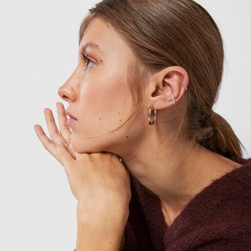 Lot de Bagues d’oreille Braid en Argent et Argent Vermeil Rosé