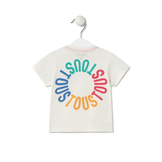 Multicoloured TOUS logo t-shirt in Casual ecru