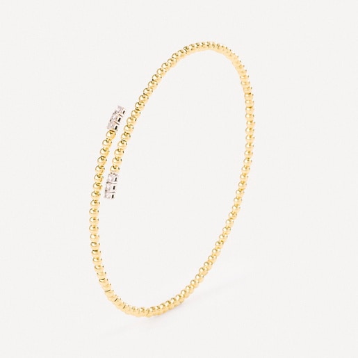 Pulsera abierta de oro con diamantes TOUS ATELIER